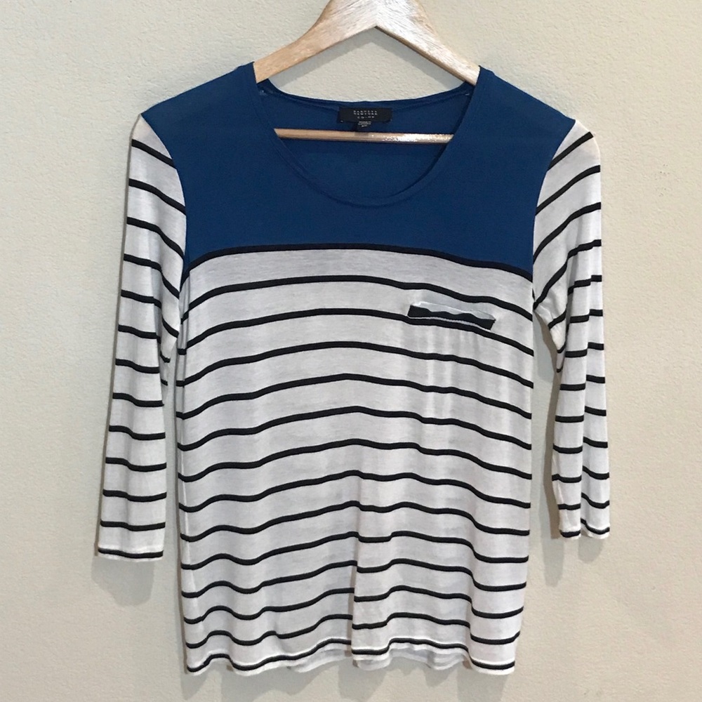 Barney’s New York CO-OP Blue Black Stripe Top